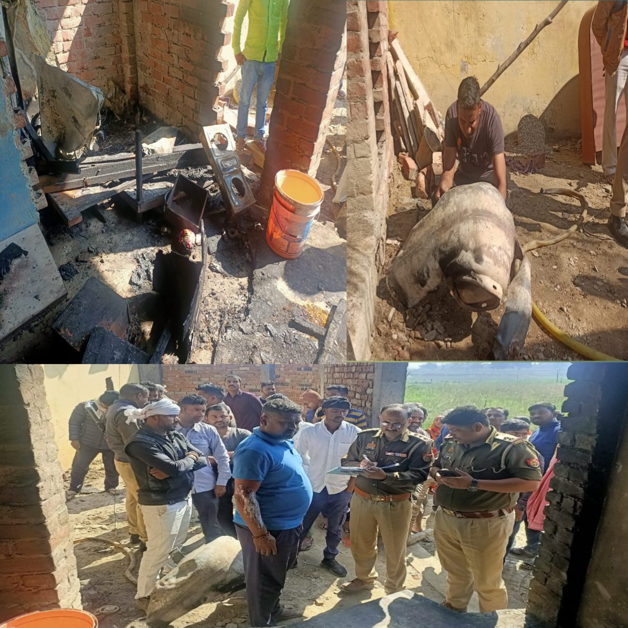 शॉर्ट सर्किट से सिलेंडर में लगी आग सिलेंडर फटने से 7 लोग घायल