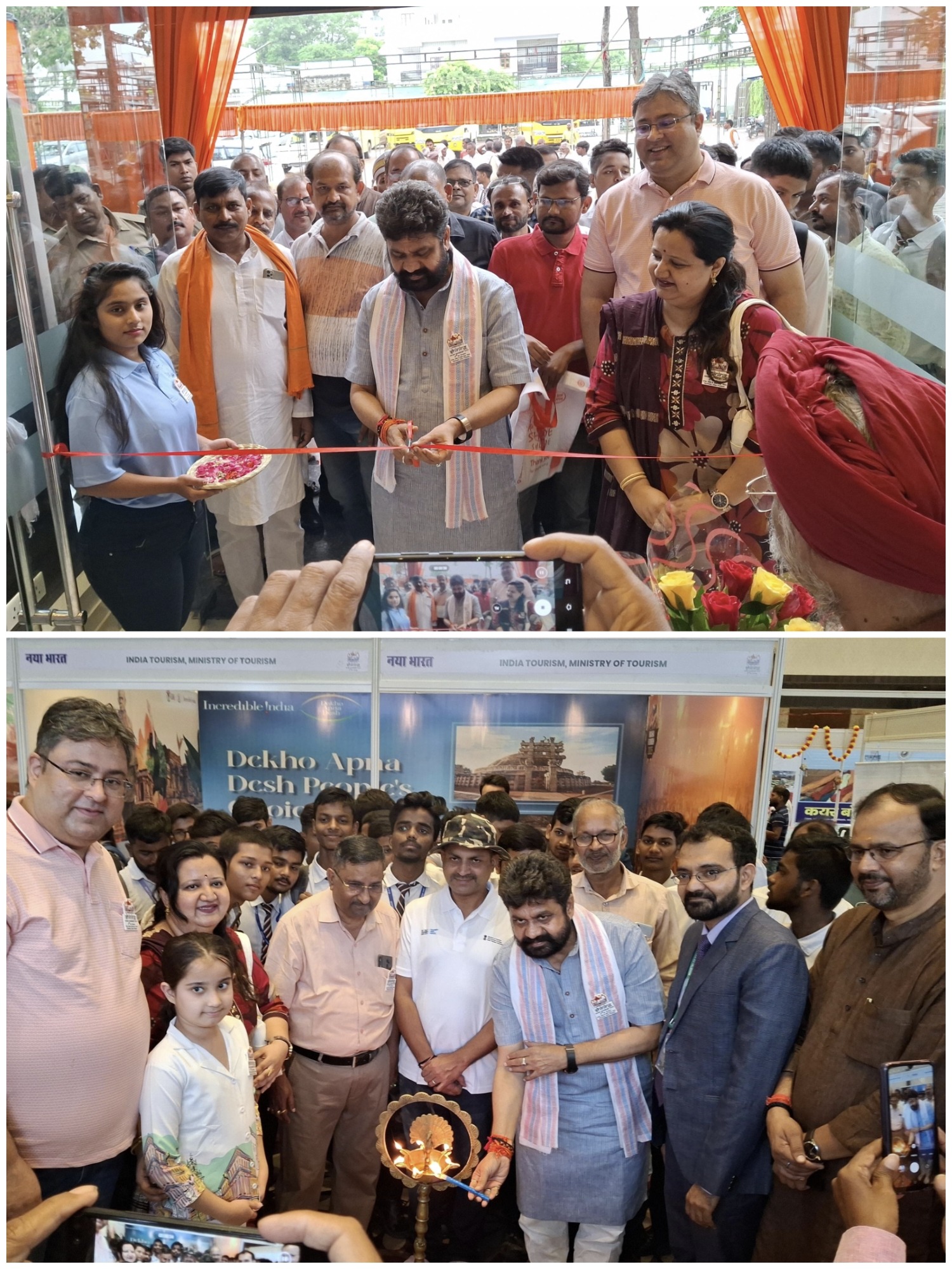 नया भारत आलौकिक, आधुनिक, आत्यामिक आत्मनिर्भर काशी’ मेगा प्रदर्शनी की शुरुआत आयुष राज्यमंत्री डा.दयाशंकर मिश्र दलायु ने फीता काट कर किया उद्घाटन।