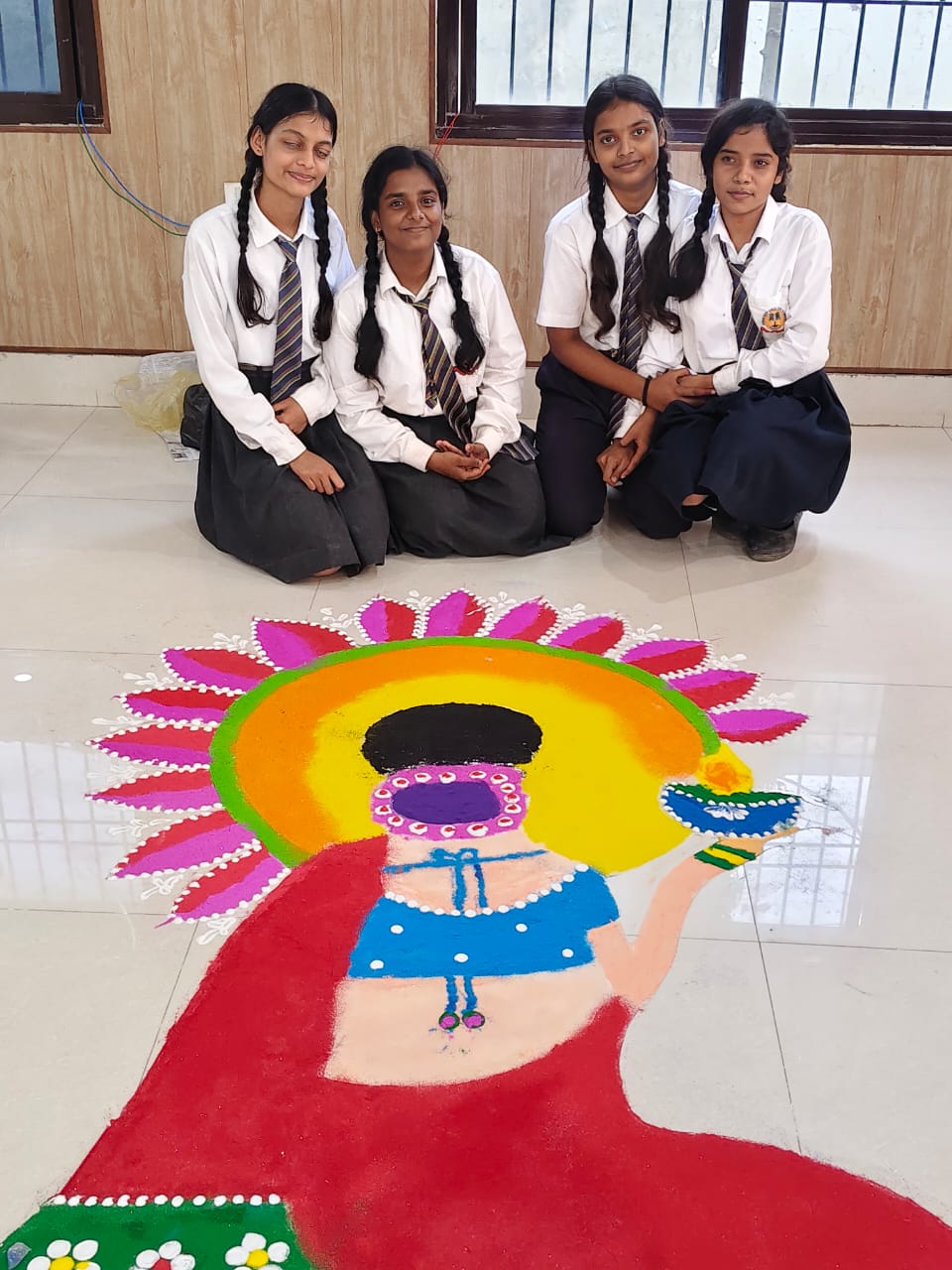 ज्ञानदीप इंग्लिश स्कूल,सिरिस्ती जाल्हूपुर विद्यालय परिसर में मनाया गया रंगोली व दीपोत्सव का पर्व
