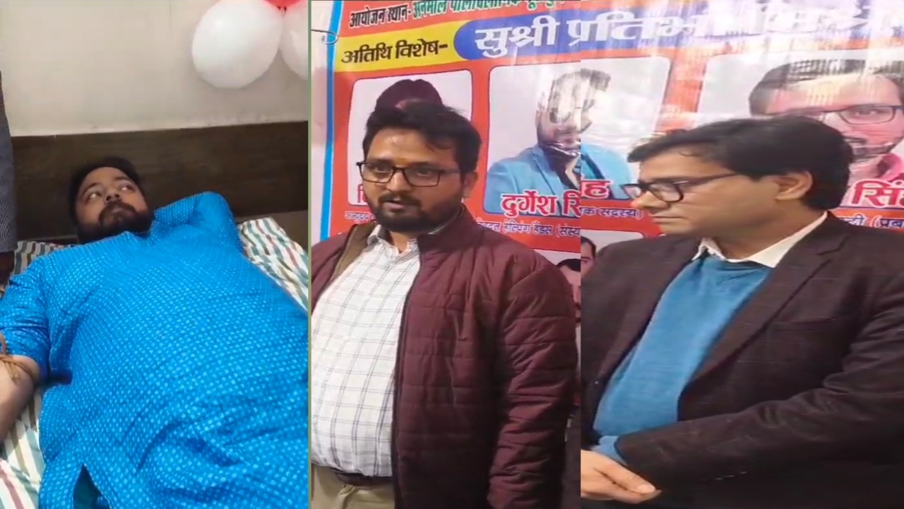 देवदूत हेल्पिंग हैंड के राष्ट्रीय अध्यक्ष दुर्गेश सिंह ने ब्लड डोनेट किया 