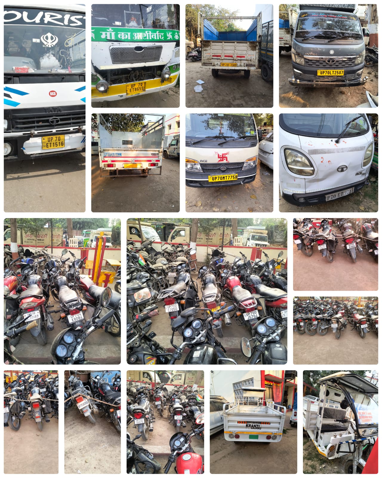 थाना नैनी पुलिस द्वारा यातायात नियमों के उल्लंघन पर 70 वाहनों के विरुद्ध कार्रवाई