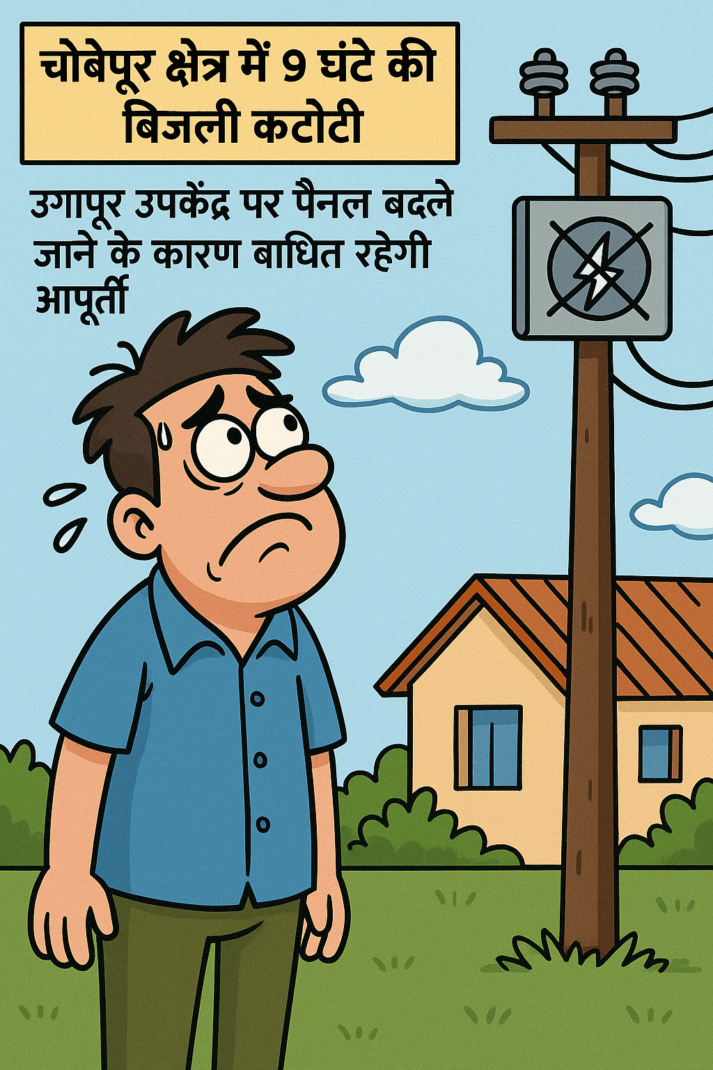 चौबेपुर क्षेत्र में 9 घंटे की बिजली कटौती