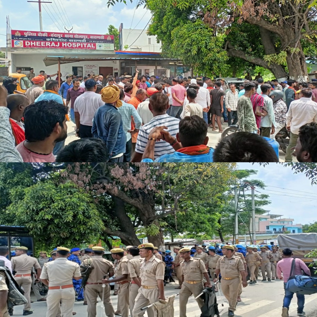 मंदिर मार्ग की दीवार को लेकर बजरंग दल का धरना, प्रशासन में मचा हड़कंप