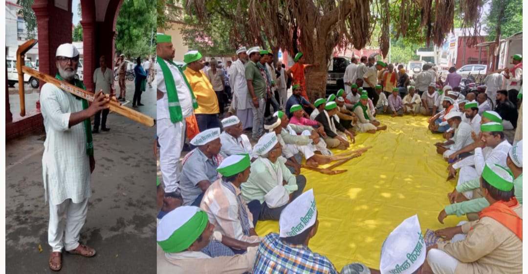 नहर और बिजली संकट को लेकर किसानों का धरना प्रदर्शन