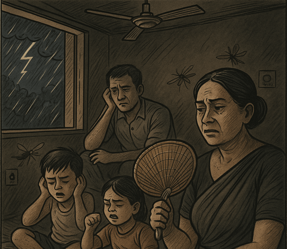 बारिश के साथ ही गुल हो जाती है बिजली, उमस और मच्छरों से रातभर जूझती है जनता