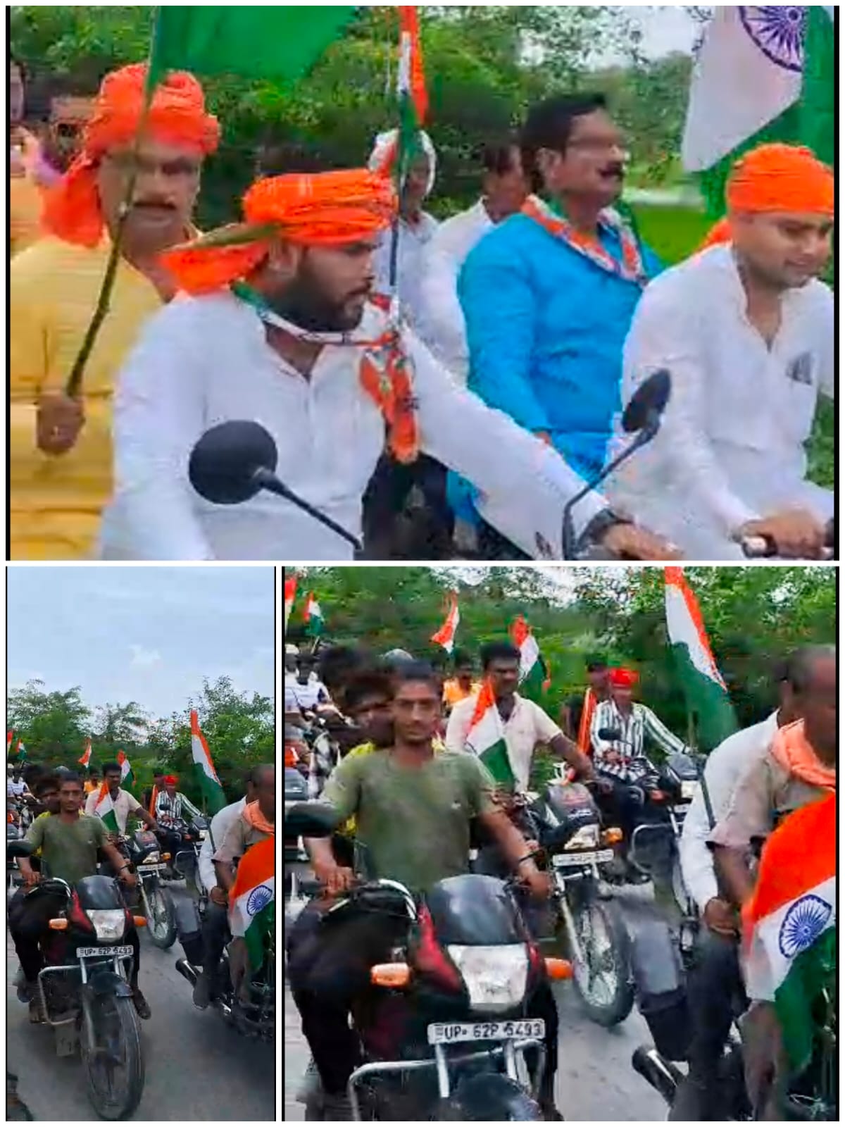 मीरगंज में भव्य तिरंगा यात्रा का आयोजन
