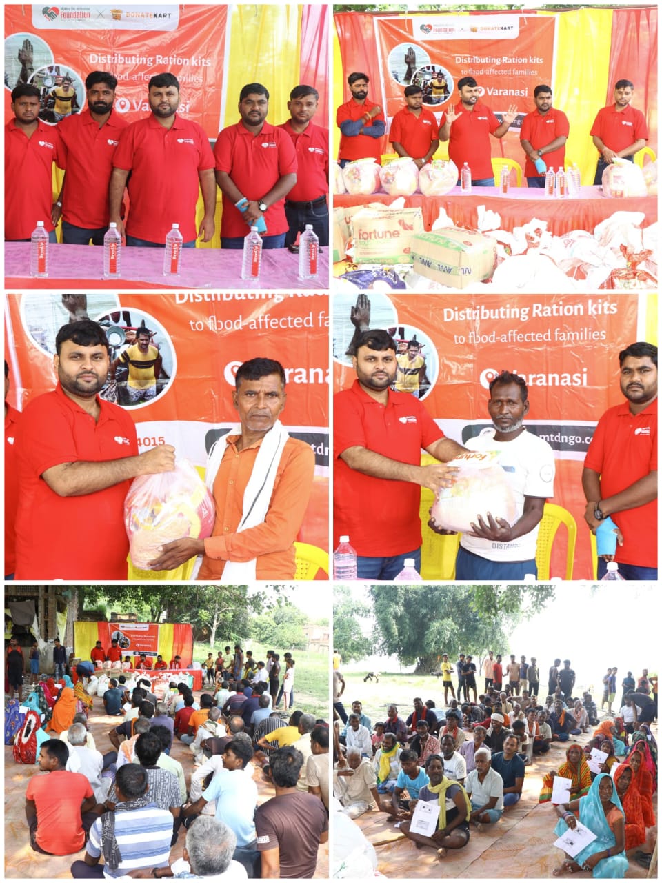 नाविकों व मछुआरा परिवारों को संस्था ने बांटे राशन किट