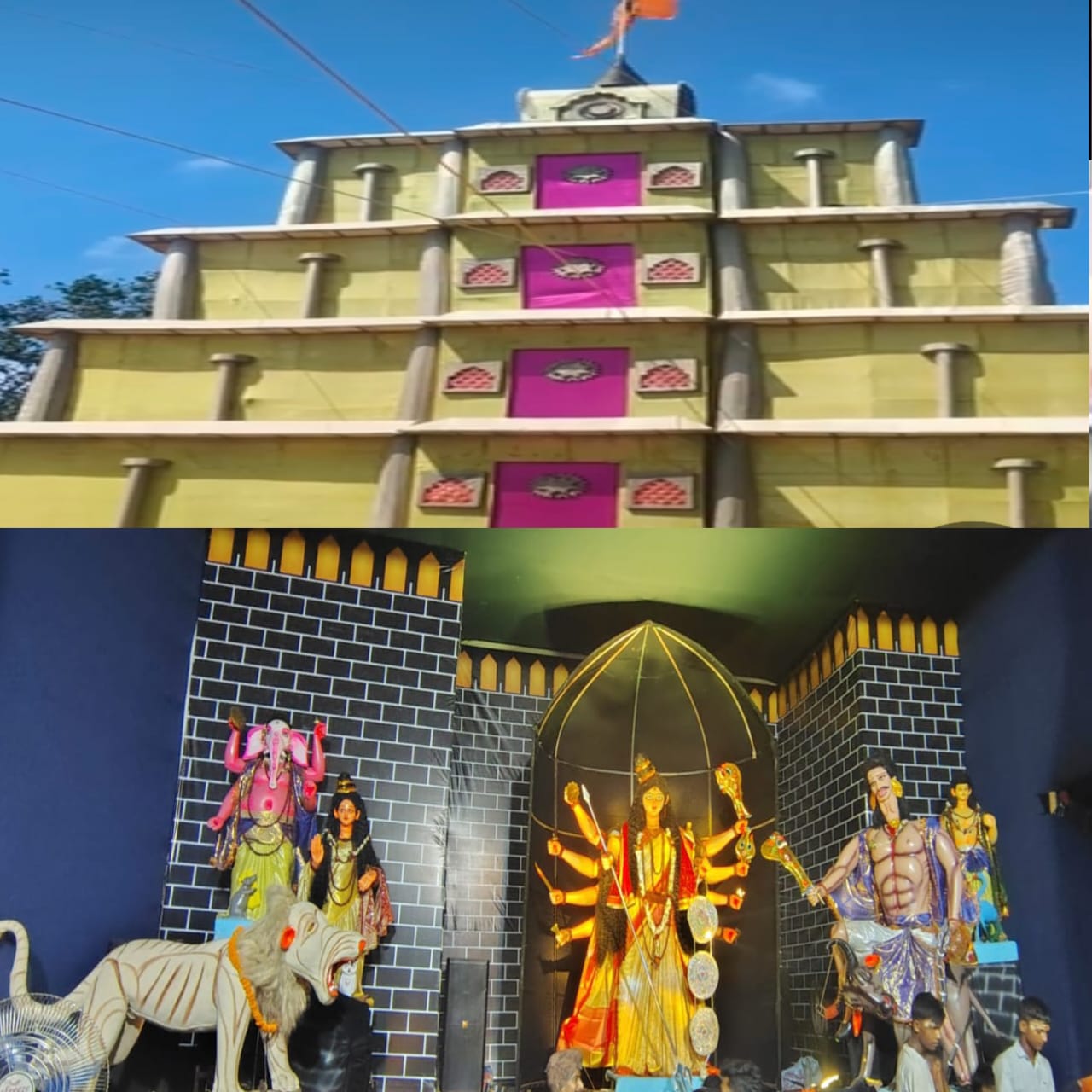 सप्तमी पर मां दुर्गा के जयकारों से गूंजा चौबेपुर पंडाल