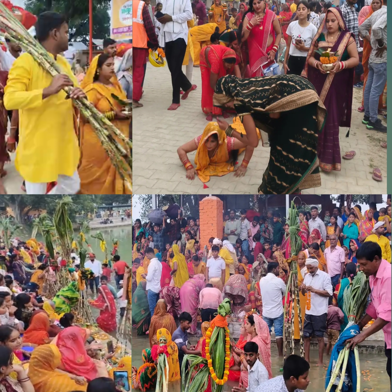 छित्तमपुर अमृत सरोवर पर महाछठ पर्व की धूम, व्रती महिलाओं ने अस्ताचलगामी सूर्य को अर्घ्य दिया