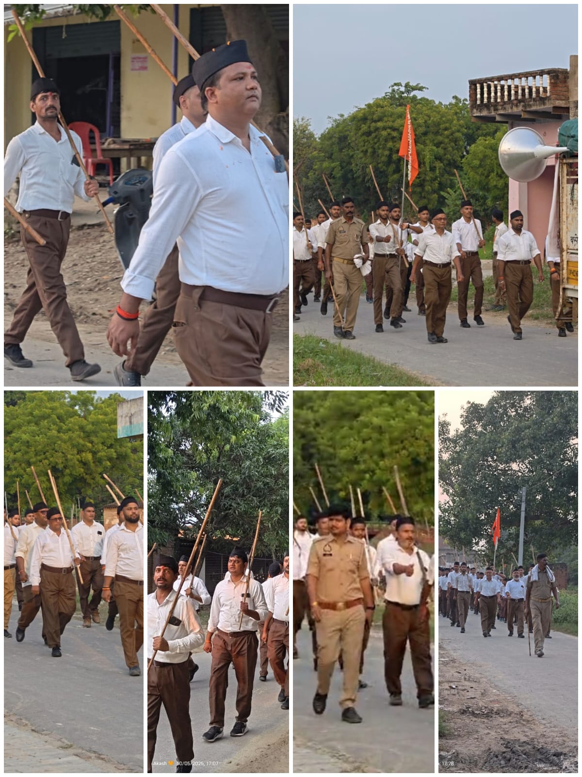 विजयदशमी पर आरएसएस कार्यकर्ताओं ने किया शस्त्र पूजन और पथ संचलन