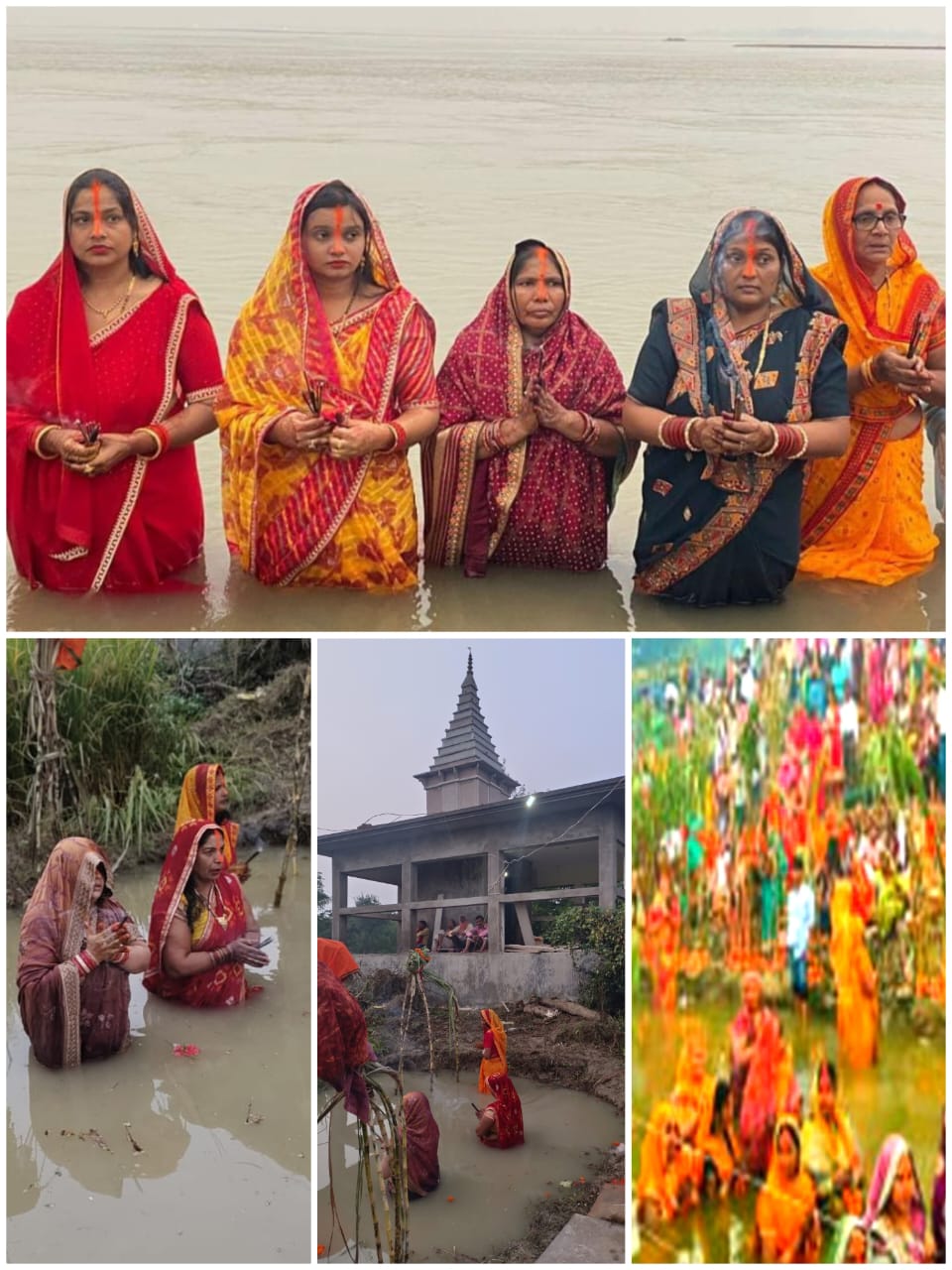 गंगा-गोमती संगम  छठ मइया के जयकारों से गूंजा उठा, व्रतियों ने दिया उदयीमान सूर्य को अर्घ्य