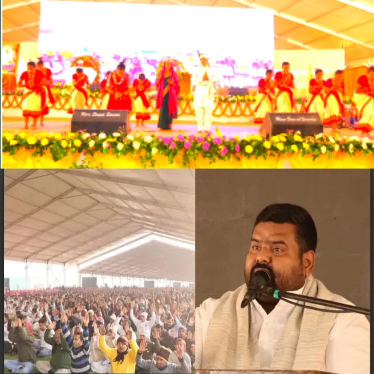 स्वर्वेद महामंदिर धाम में श्वेत ध्वजारोहण के साथ अध्यात्म महोत्सव का शुभारंभ