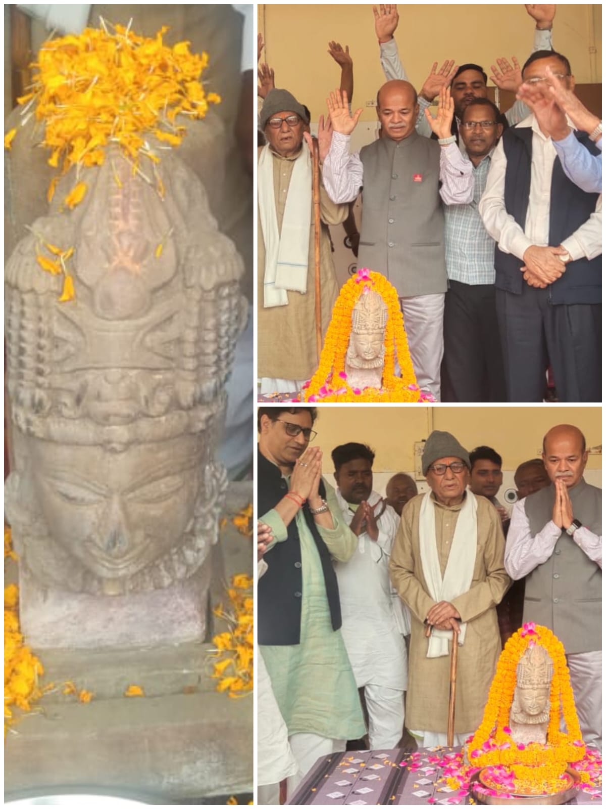 चौबेपुर में मिली 1200 वर्ष पुरानी एकमुखी शिवलिंग ग्रामीणों ने प्रो. वसंत शिंदे को सौंपी,