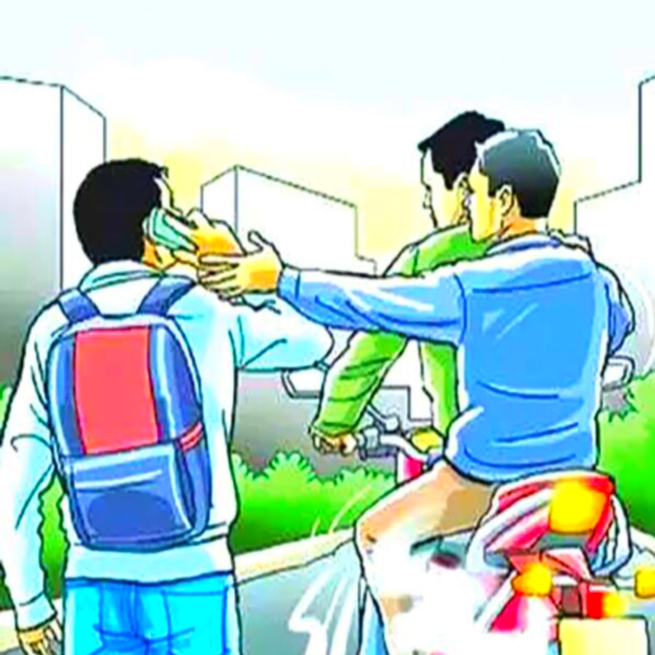 मोबाइल पर बात कर रहे युवक से आईफोन छीनकर फरार हुए बदमाश