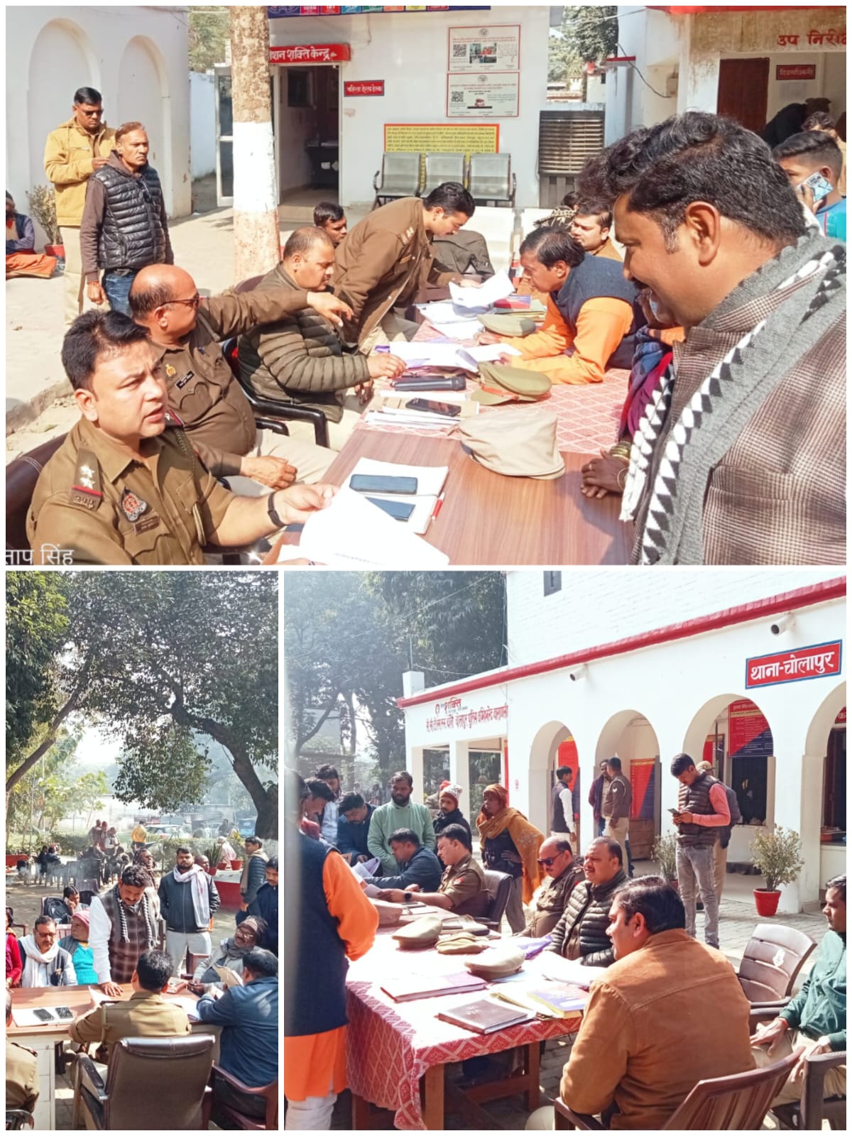 चोलापुर समाधान दिवस में थाना प्रभारी दीपक कुमार रहे एक्शन मोड में