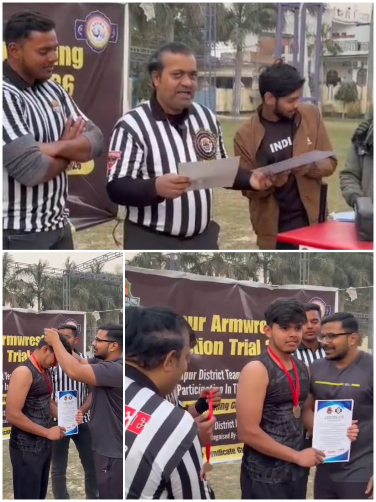 आर्म रेसलिंग ट्रायल में विदित सिंह राजपूत का दबदबा