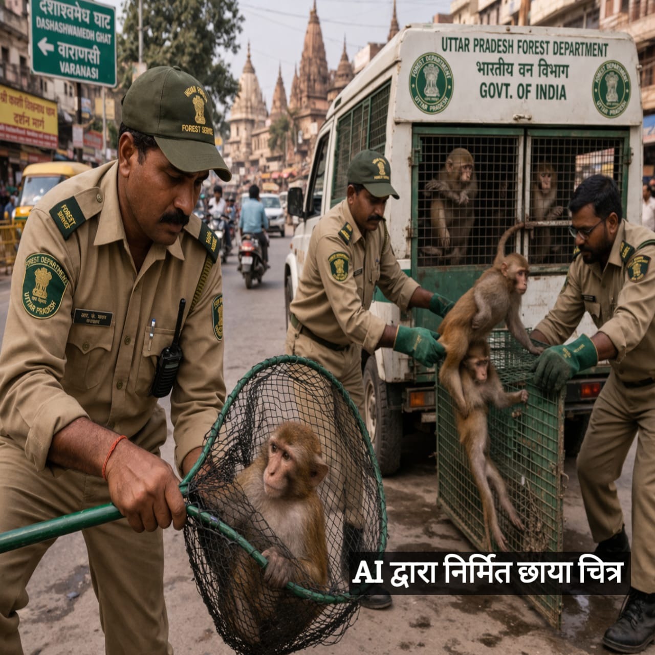 वाराणसी में बंदरों के आतंक पर काबू की तैयारी, जिम्मेदारी अब वन विभाग को सौंपी गई