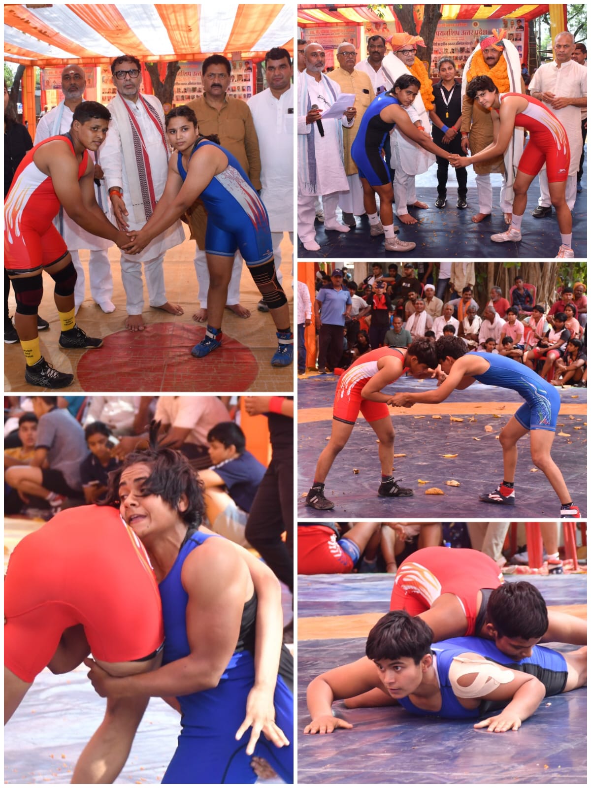 बेलवरिया में अंडर-20 राज्य स्तरीय कुश्ती चैंपियनशिप का भव्य आगाज